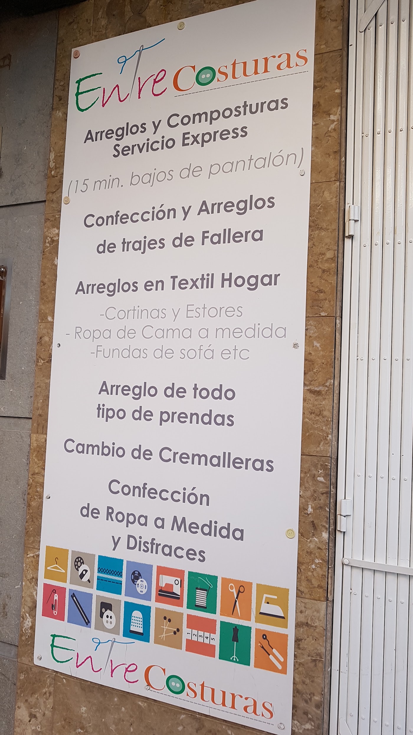 Cartel de servicios